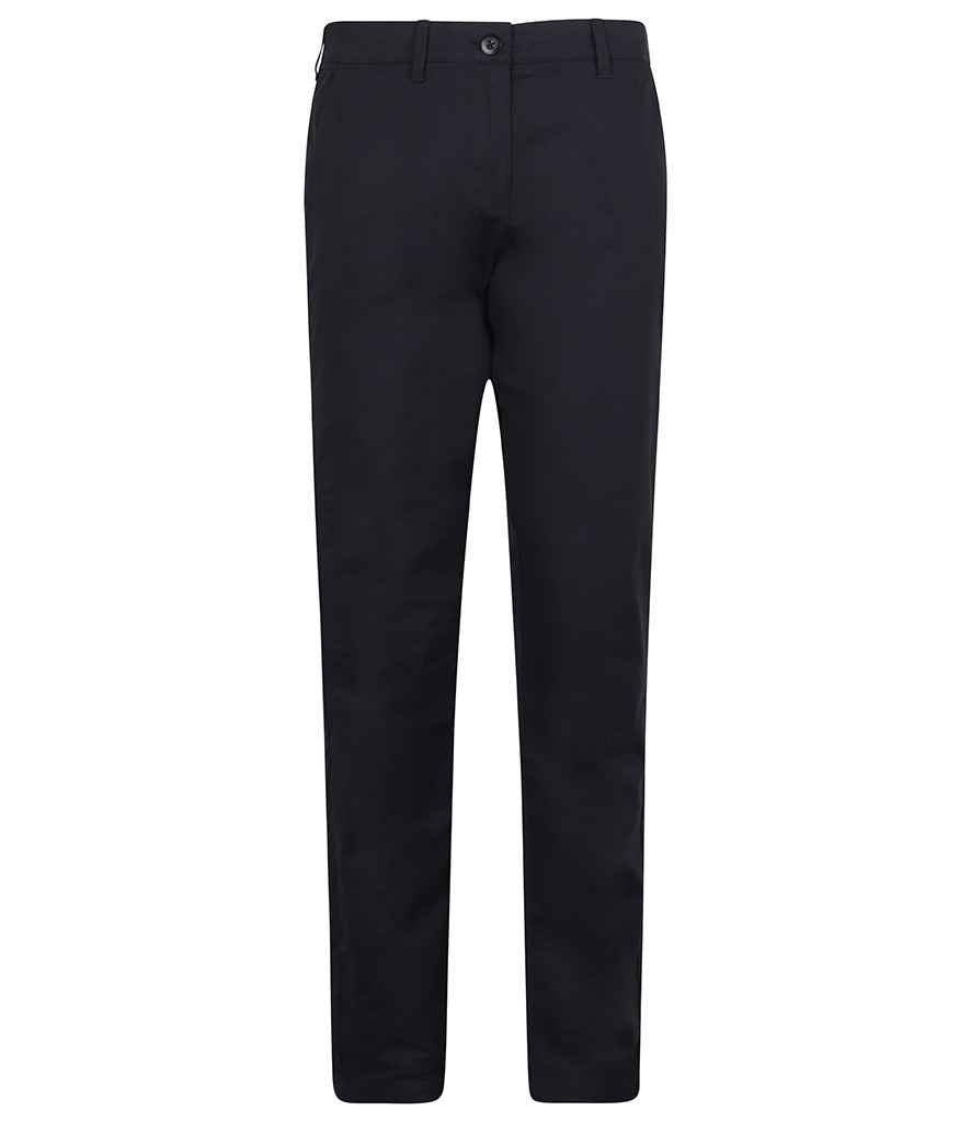 Henbury Ladies Stretch Chino Trousers in R Navy by Henbury — Custom branded clothing by Print Press, featuring premium embroidery produced in our specialist print lab in the UK.