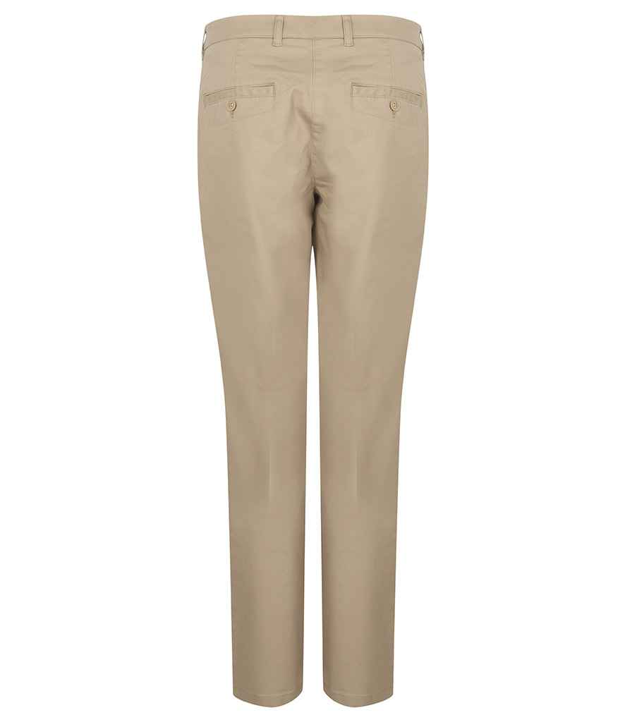 Henbury Ladies Stretch Chino Trousers in by Henbury — Custom branded clothing by Print Press, featuring premium embroidery produced in our specialist print lab in the UK.