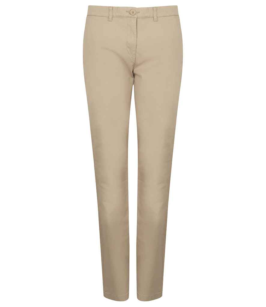 Henbury Ladies Stretch Chino Trousers in by Henbury — Custom branded clothing by Print Press, featuring premium embroidery produced in our specialist print lab in the UK.