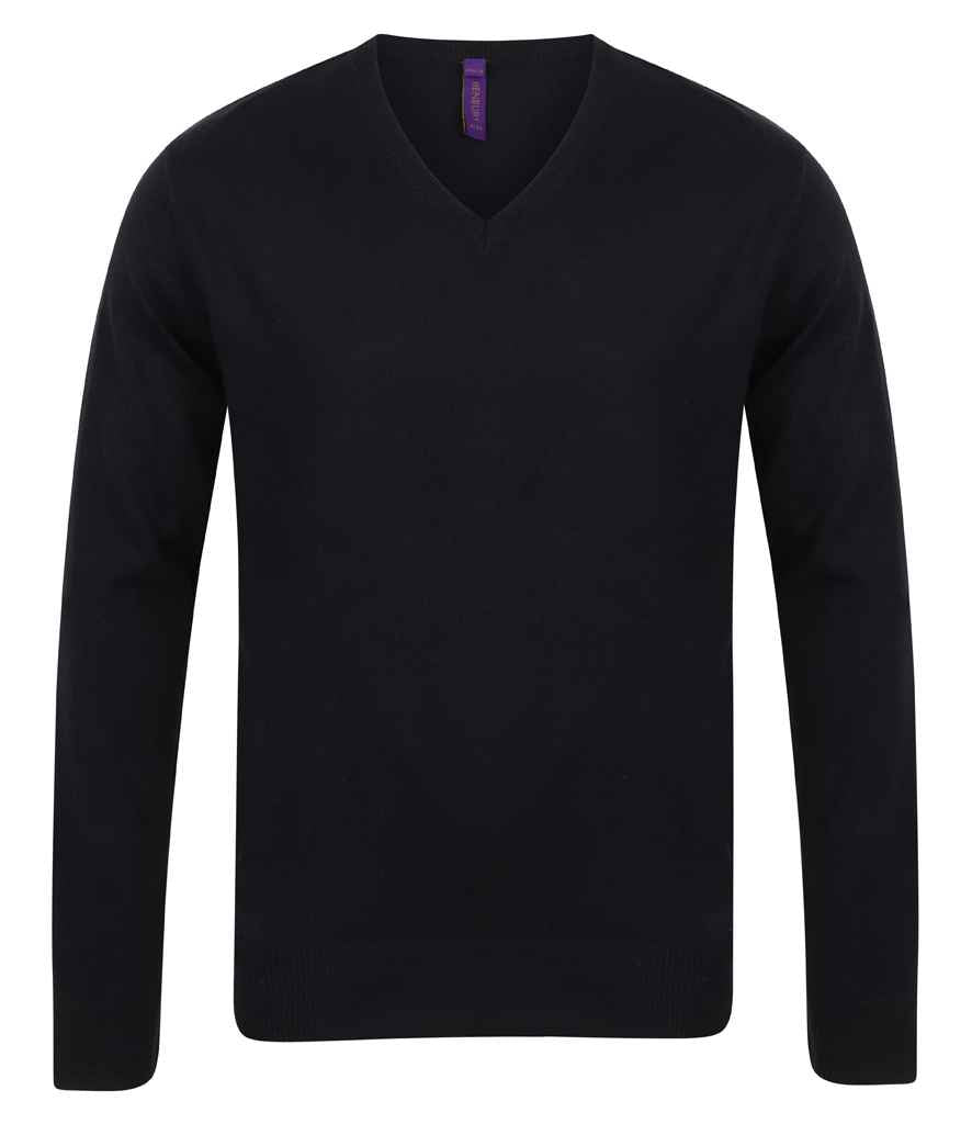 Henbury Lightweight Cotton Acrylic V Neck Sweater in by Henbury — Custom branded clothing by Print Press, featuring premium embroidery produced in our specialist print lab in the UK.