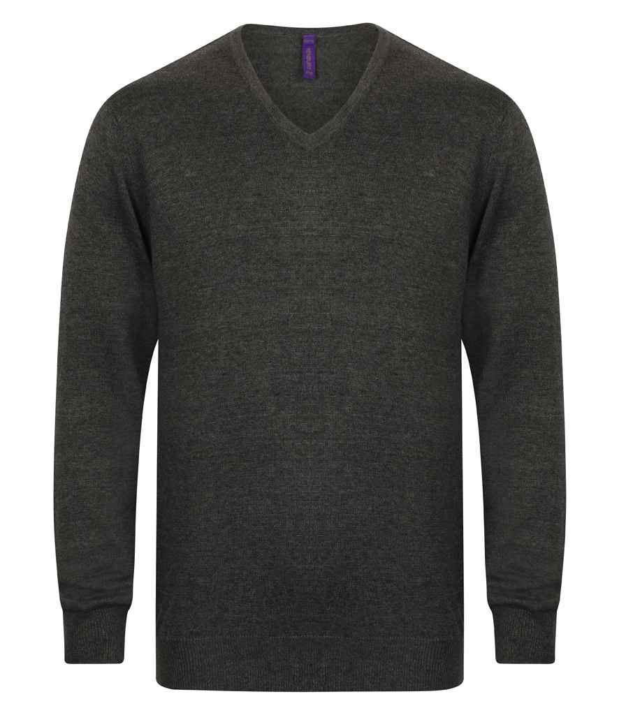 Henbury Lightweight Cotton Acrylic V Neck Sweater in by Henbury — Custom branded clothing by Print Press, featuring premium embroidery produced in our specialist print lab in the UK.