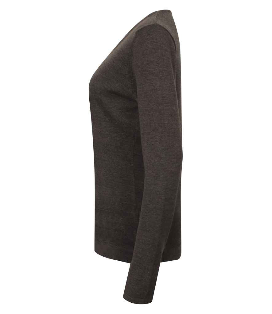 Henbury Ladies Lightweight Cotton Acrylic V Neck Sweater in by Henbury — Custom branded clothing by Print Press, featuring premium embroidery produced in our specialist print lab in the UK.