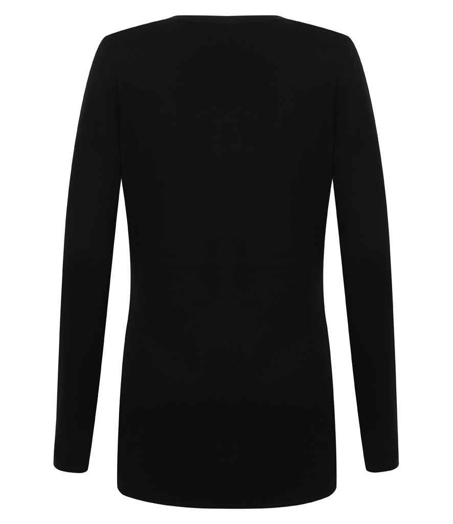 Henbury Ladies Cotton Acrylic V Neck Cardigan in by Henbury — Custom branded clothing by Print Press, featuring premium embroidery produced in our specialist print lab in the UK.