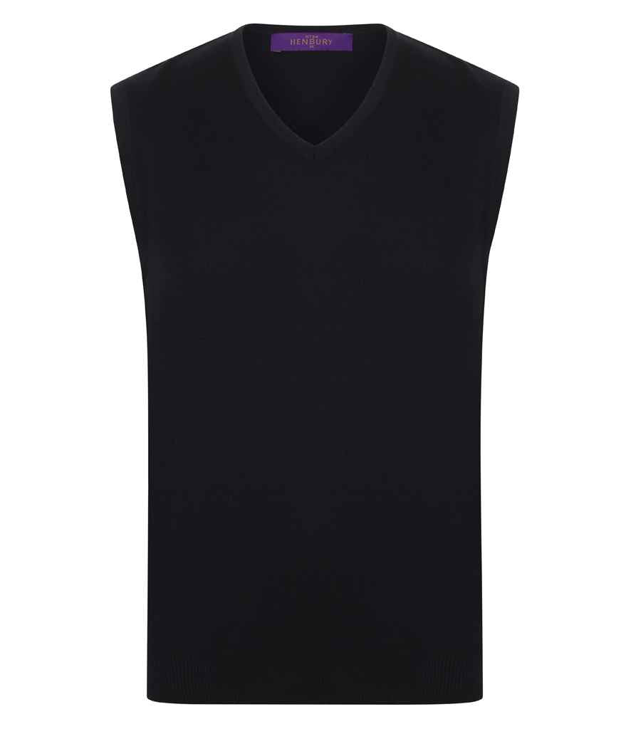 Henbury Lightweight Sleeveless Cotton Acrylic V Neck Sweater in by Henbury — Custom branded clothing by Print Press, featuring premium embroidery produced in our specialist print lab in the UK.