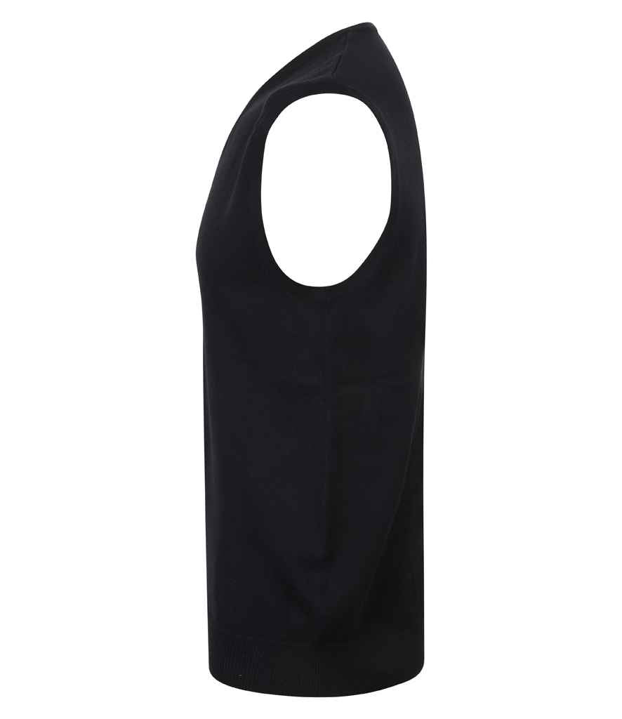 Henbury Lightweight Sleeveless Cotton Acrylic V Neck Sweater in by Henbury — Custom branded clothing by Print Press, featuring premium embroidery produced in our specialist print lab in the UK.