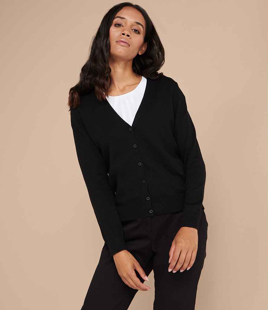 Henbury Ladies Lightweight V Neck Cardigan in by Henbury — Custom branded clothing by Print Press, featuring premium embroidery produced in our specialist print lab in the UK.