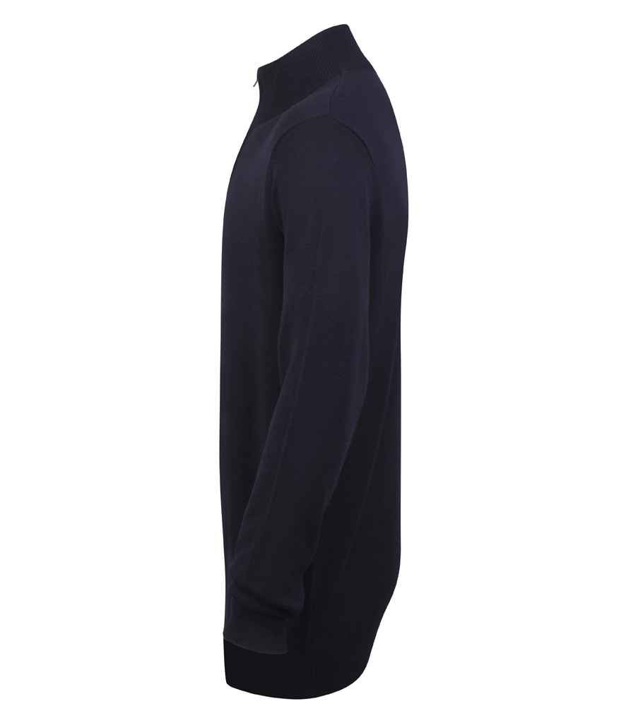 Henbury Zip Neck Sweater in by Henbury — Custom branded clothing by Print Press, featuring premium embroidery produced in our specialist print lab in the UK.