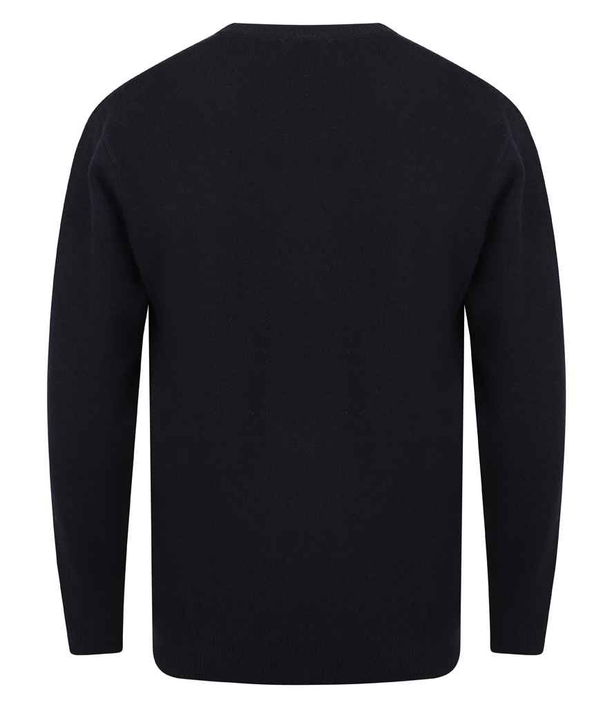 Henbury Lambswool V Neck Sweater in by Henbury — Custom branded clothing by Print Press, featuring premium embroidery produced in our specialist print lab in the UK.