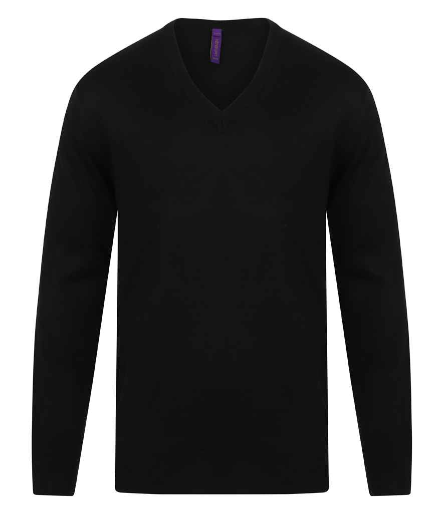 Henbury Acrylic V Neck Sweater in by Henbury — Custom branded clothing by Print Press, featuring premium embroidery produced in our specialist print lab in the UK.