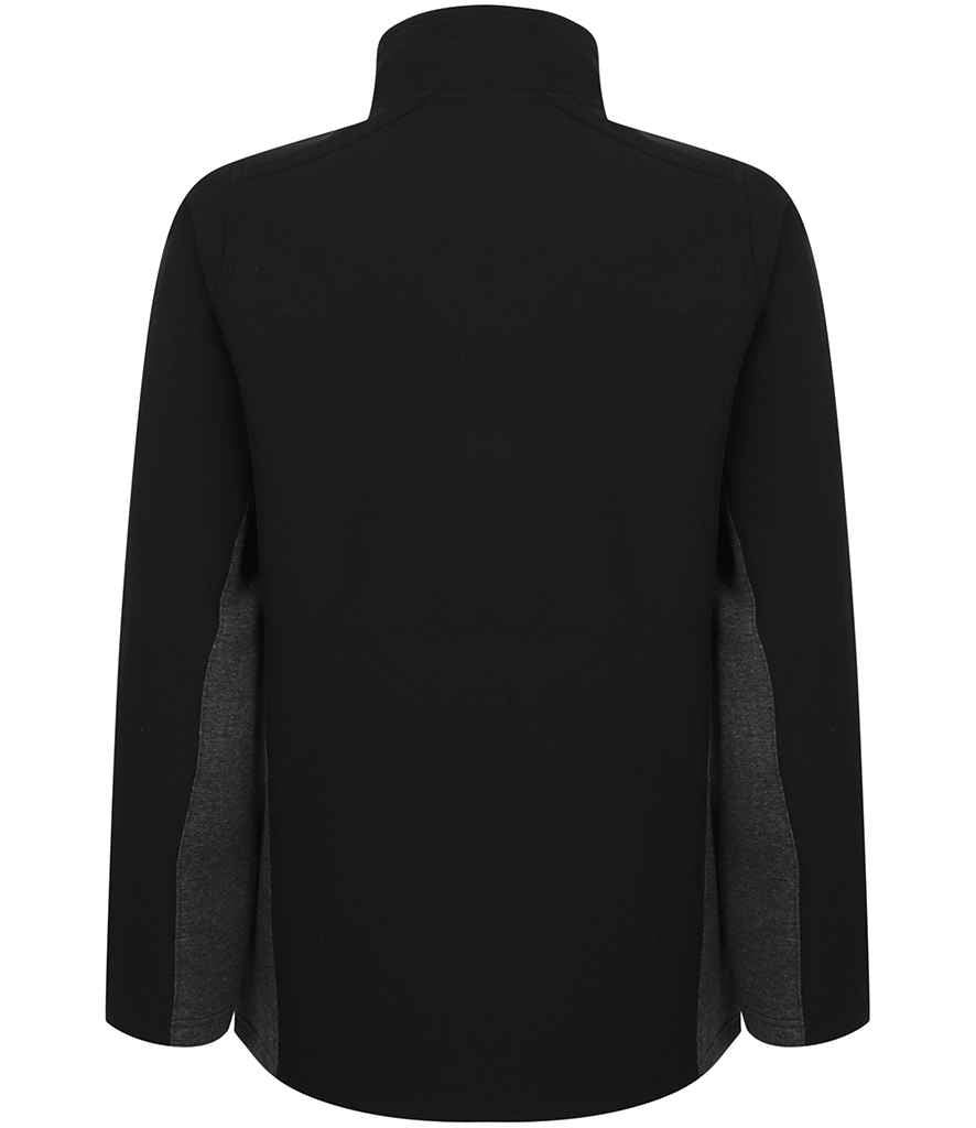 Henbury Unisex Contrast Soft Shell Jacket in by Henbury — Custom branded clothing by Print Press, featuring premium embroidery produced in our specialist print lab in the UK.
