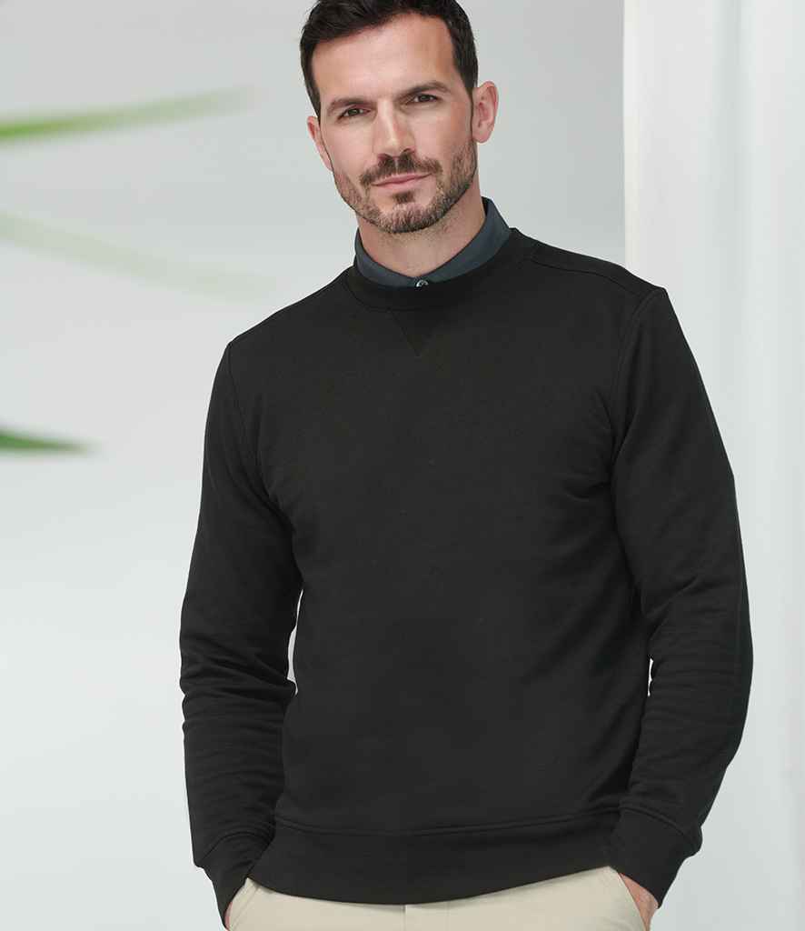 Henbury Unisex Sustainable Sweatshirt in Black by Henbury — Custom branded clothing by Print Press, featuring premium embroidery produced in our specialist print lab in the UK.