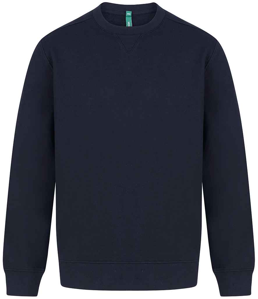 Henbury Unisex Sustainable Sweatshirt in Navy by Henbury — Custom branded clothing by Print Press, featuring premium embroidery produced in our specialist print lab in the UK.