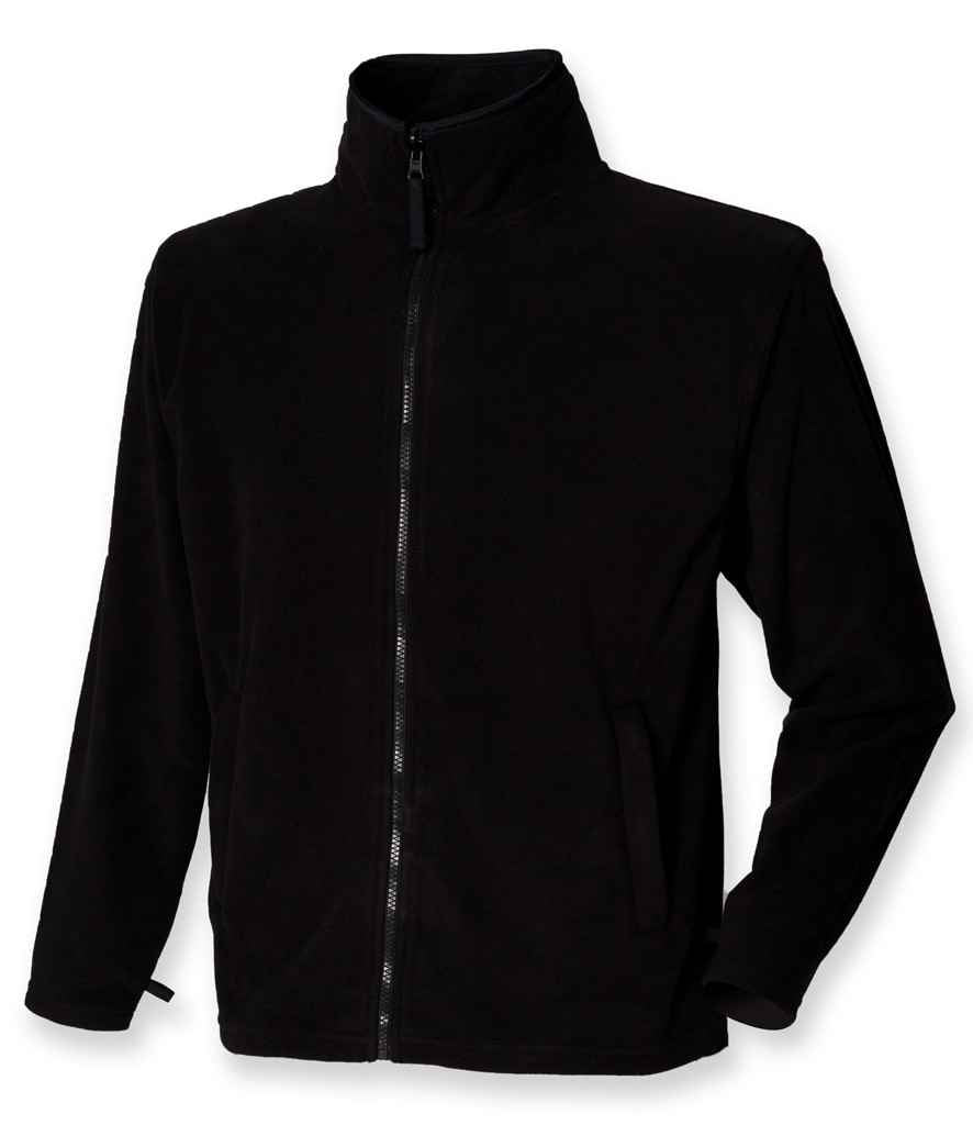 Henbury Micro Fleece Jacket in Black by Henbury — Custom branded clothing by Print Press, featuring premium embroidery produced in our specialist print lab in the UK.