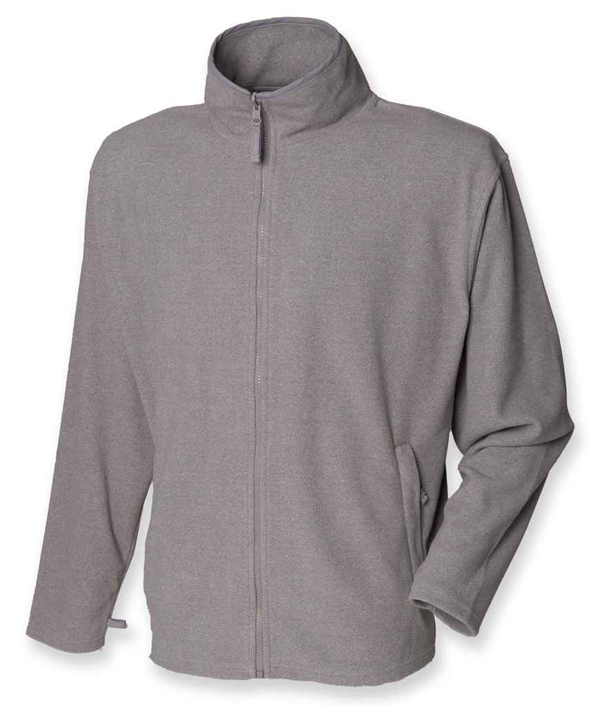 Henbury Micro Fleece Jacket in Heather Grey by Henbury — Custom branded clothing by Print Press, featuring premium embroidery produced in our specialist print lab in the UK.
