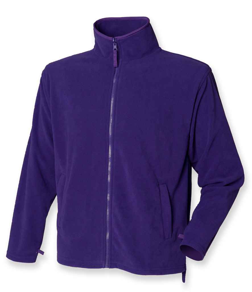 Henbury Micro Fleece Jacket in Purple by Henbury — Custom branded clothing by Print Press, featuring premium embroidery produced in our specialist print lab in the UK.