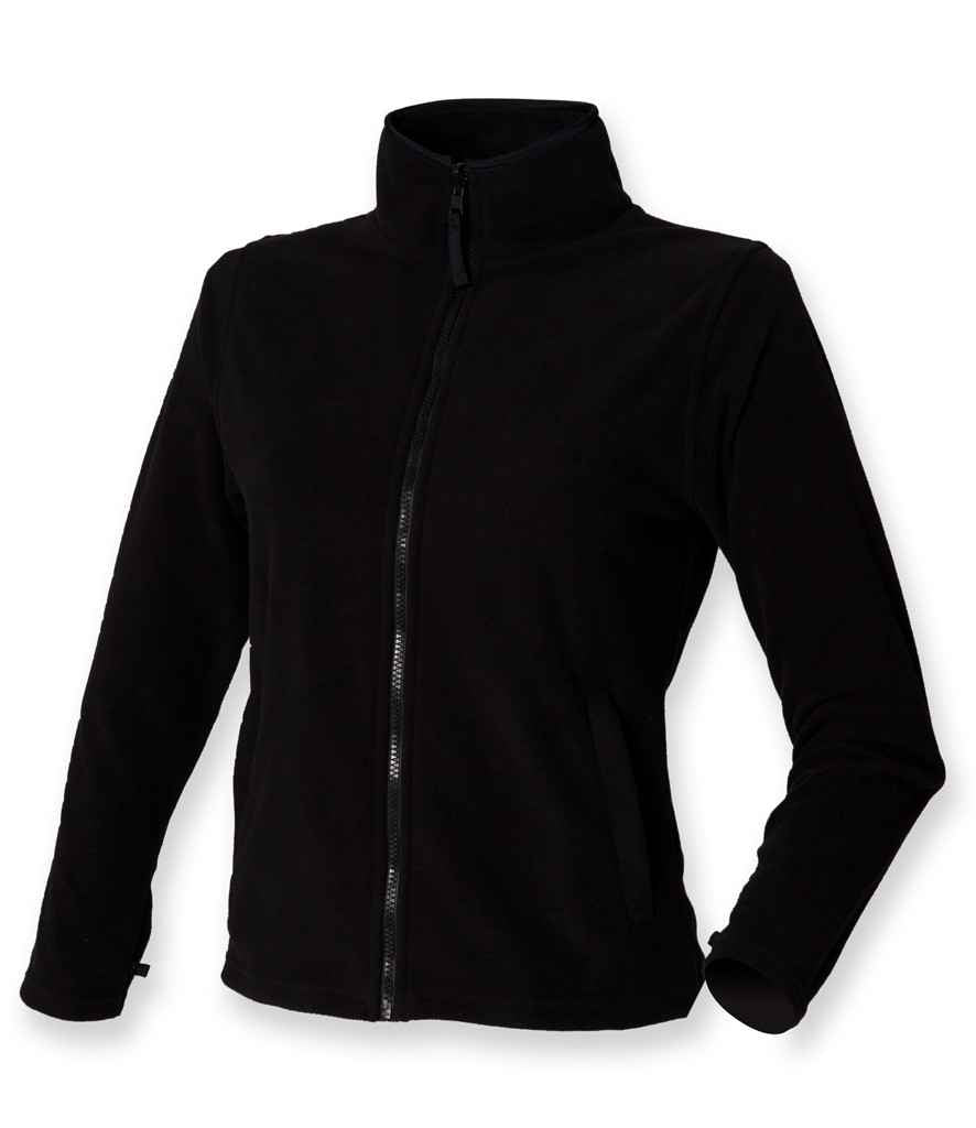 Henbury Ladies Micro Fleece Jacket in Black by Henbury — Custom branded clothing by Print Press, featuring premium embroidery produced in our specialist print lab in the UK.