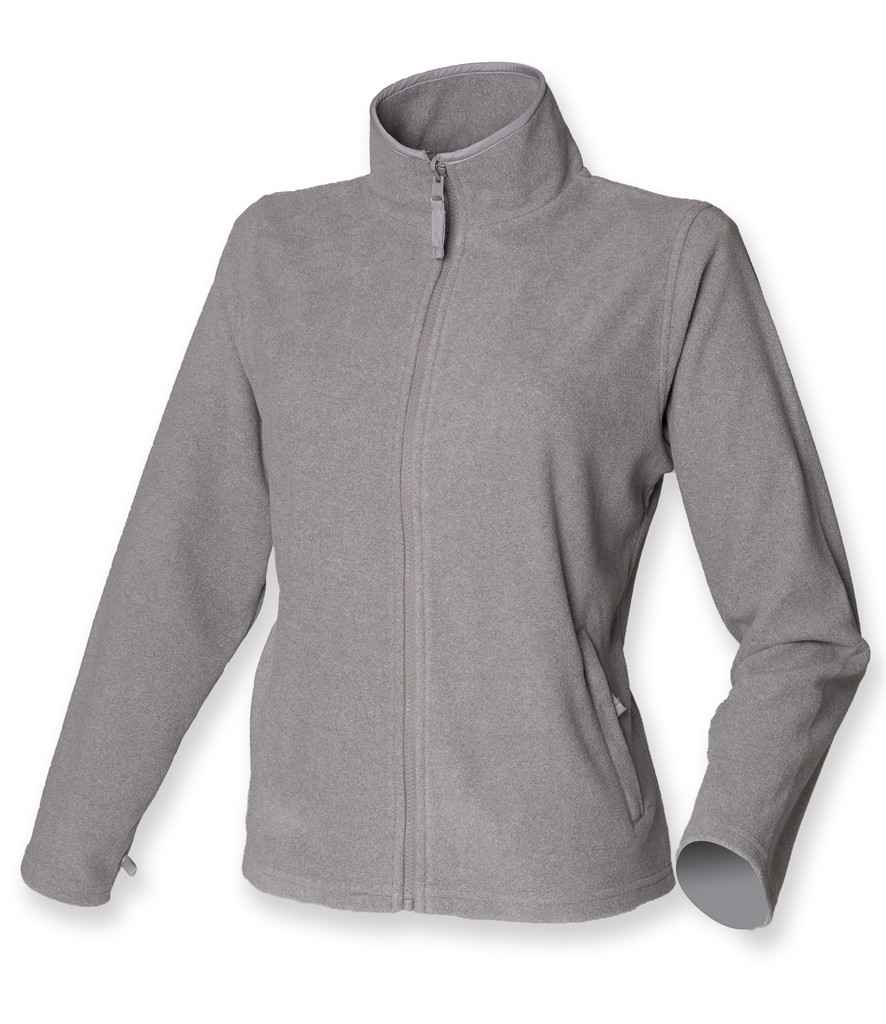 Henbury Ladies Micro Fleece Jacket in Heather Grey by Henbury — Custom branded clothing by Print Press, featuring premium embroidery produced in our specialist print lab in the UK.