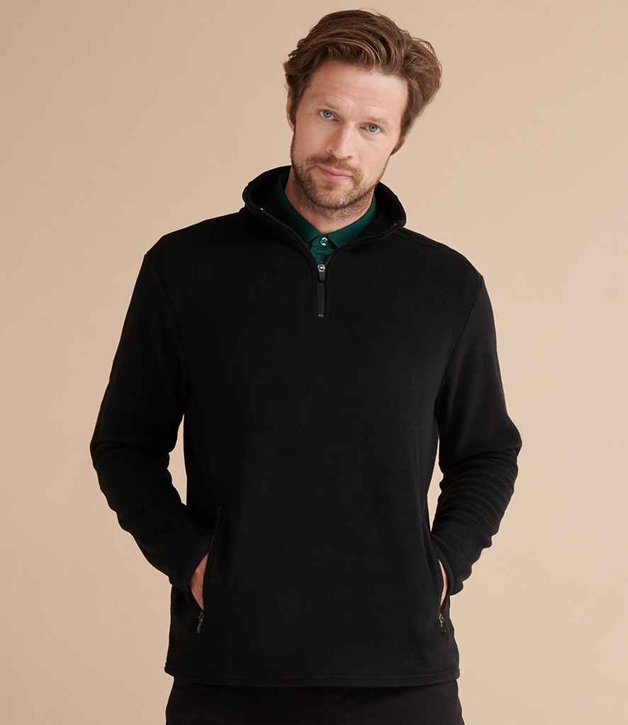 Henbury Zip Neck Micro Fleece in Black by Henbury — Custom branded clothing by Print Press, featuring premium embroidery produced in our specialist print lab in the UK.