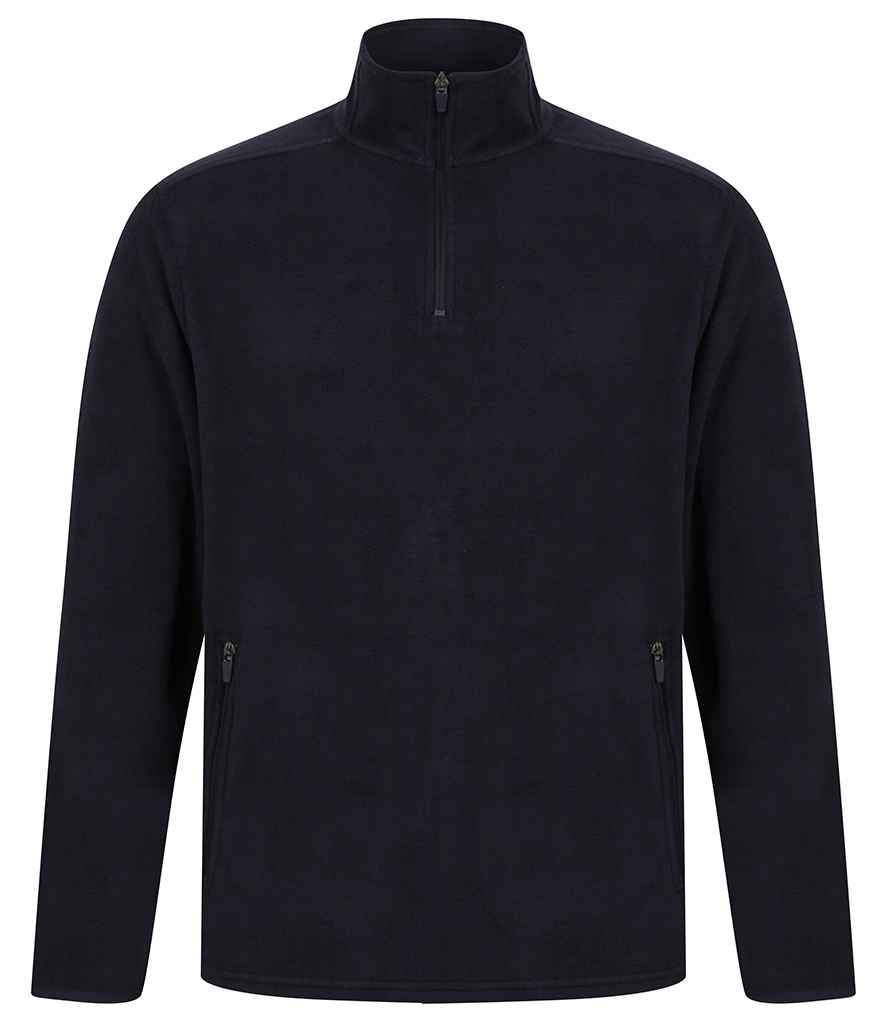 Henbury Zip Neck Micro Fleece in Navy by Henbury — Custom branded clothing by Print Press, featuring premium embroidery produced in our specialist print lab in the UK.