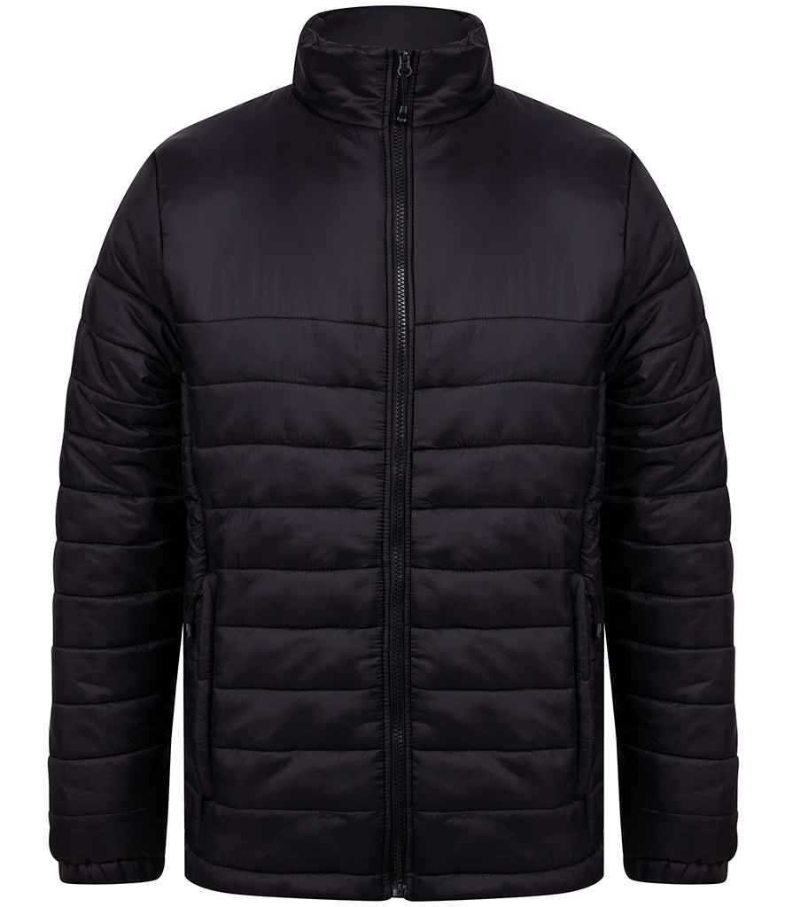 Henbury Unisex Padded Jacket in by Henbury — Custom branded clothing by Print Press, featuring premium embroidery produced in our specialist print lab in the UK.