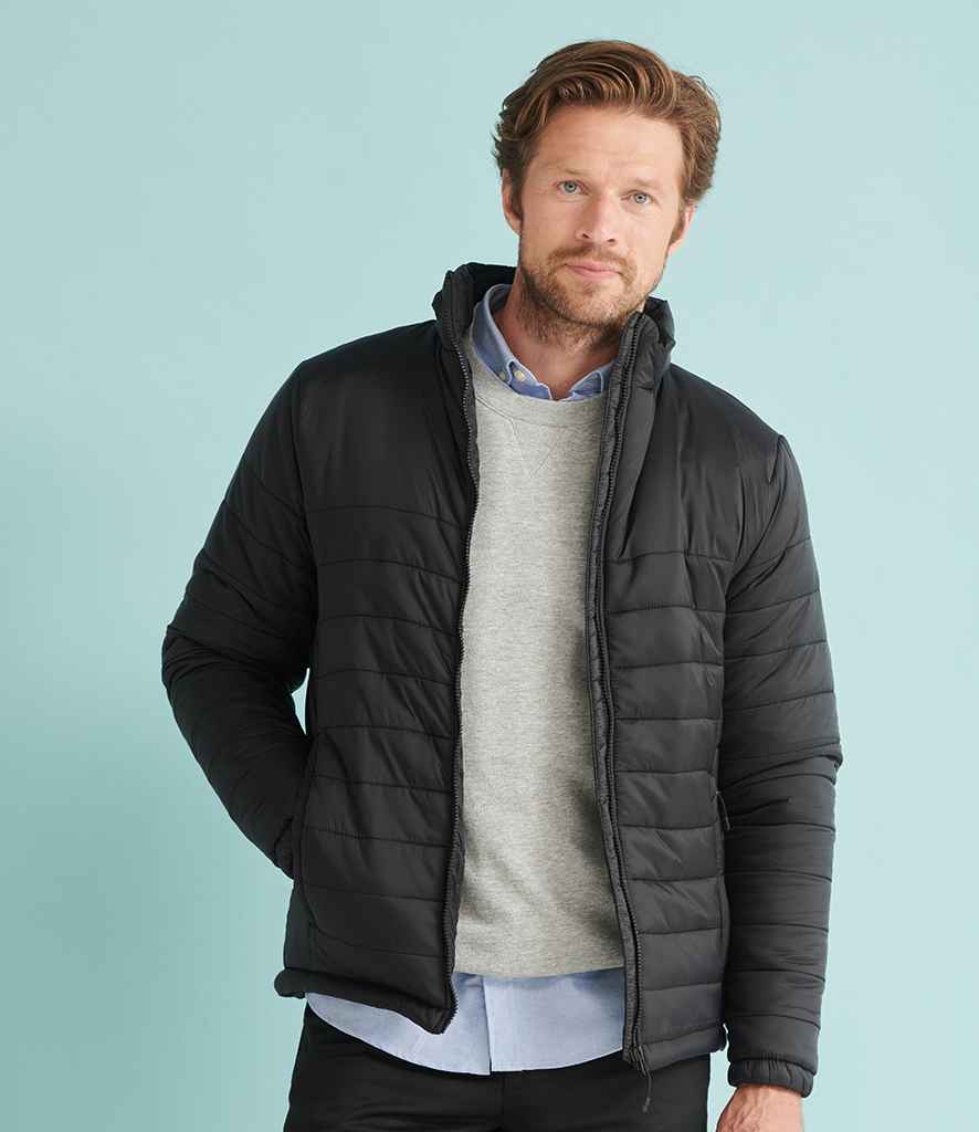 Henbury Unisex Padded Jacket in by Henbury — Custom branded clothing by Print Press, featuring premium embroidery produced in our specialist print lab in the UK.