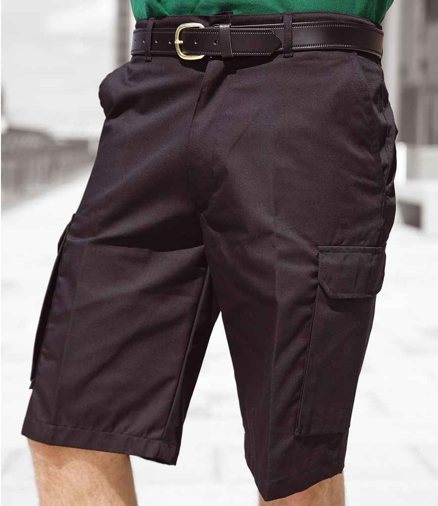 Warrior Cargo Shorts in Black by Warrior — Custom branded clothing by Print Press, featuring premium embroidery produced in our specialist print lab in the UK.