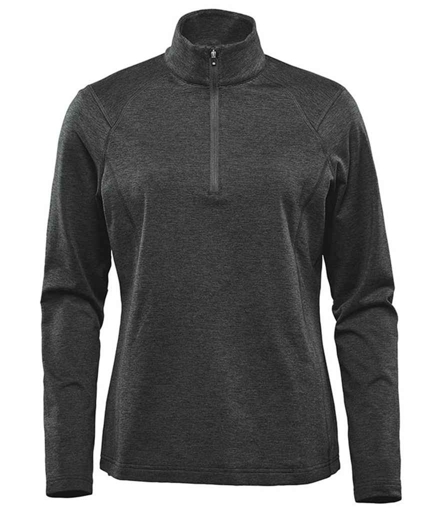 Stormtech Ladies Treeline Performance 1/4 Zip Pullover in Black Heather by Stormtech — Custom branded clothing by Print Press, featuring premium embroidery produced in our specialist print lab in the UK.