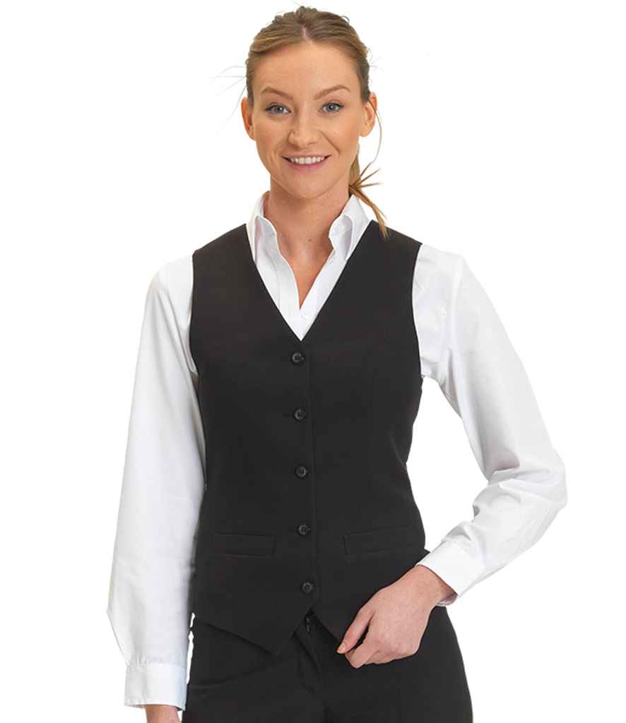 Joseph Alan Ladies Waistcoat in Black by Joseph Alan — Custom branded clothing by Print Press, featuring premium embroidery produced in our specialist print lab in the UK.