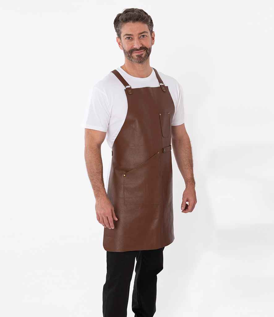 Joseph Alan Leather Bib Apron in ONE Brown by Joseph Alan — Custom branded clothing by Print Press, featuring premium embroidery produced in our specialist print lab in the UK.