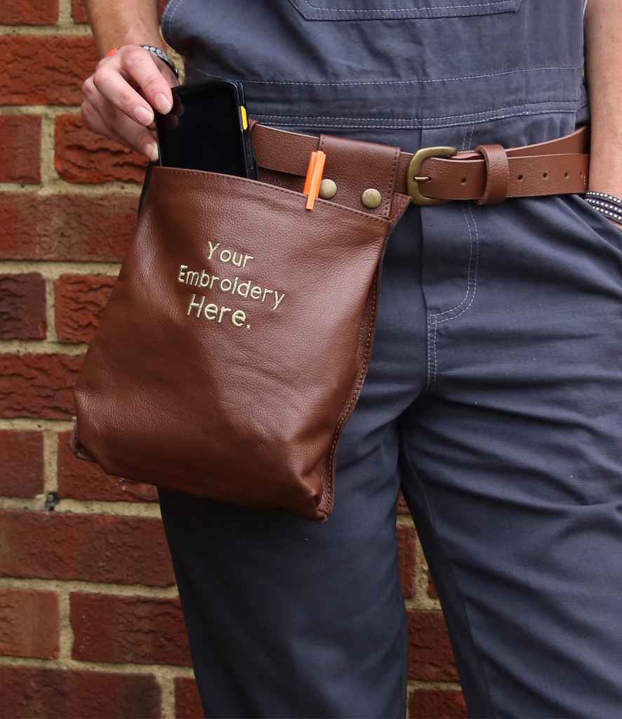 Joseph Alan Detachable Leather Pocket in ONE Brown by Joseph Alan — Custom branded clothing by Print Press, featuring premium embroidery produced in our specialist print lab in the UK.