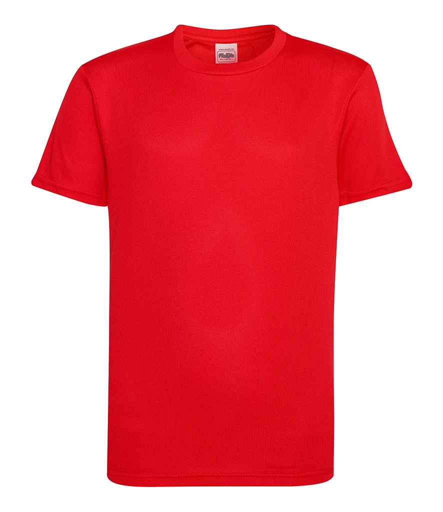 AWDis Kids Cool T-Shirt in Fire Red by Just Cool — Custom branded clothing by Print Press, featuring premium embroidery produced in our specialist print lab in the UK.