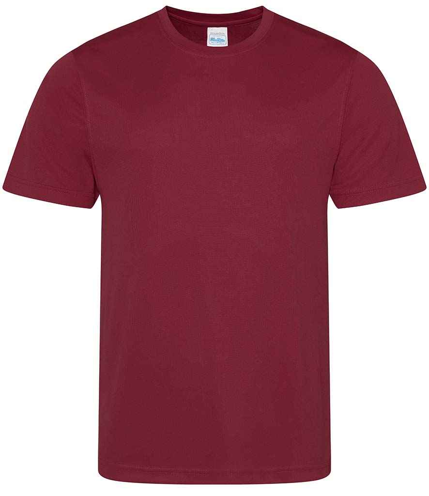 AWDis Cool T-Shirt - (3rd Colours) in Burgundy by Just Cool — Custom branded clothing by Print Press, featuring premium embroidery produced in our specialist print lab in the UK.