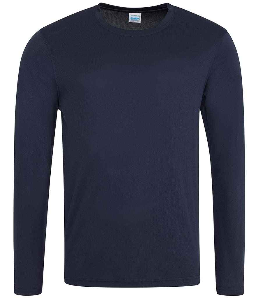 AWDis Cool Long Sleeve Wicking T-Shirt in French Navy by Just Cool — Custom branded clothing by Print Press, featuring premium embroidery produced in our specialist print lab in the UK.