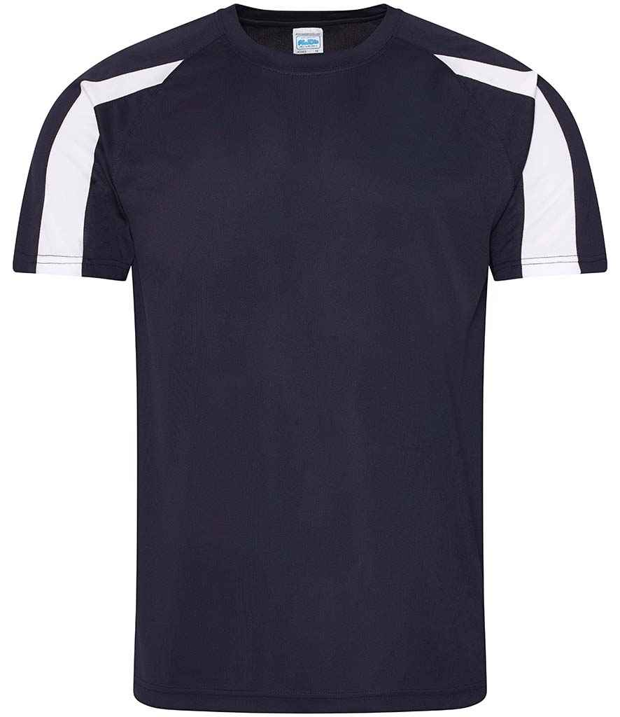 AWDis Cool Contrast Wicking T-Shirt in French Navy Arctic White by Just Cool — Custom branded clothing by Print Press, featuring premium embroidery produced in our specialist print lab in the UK.