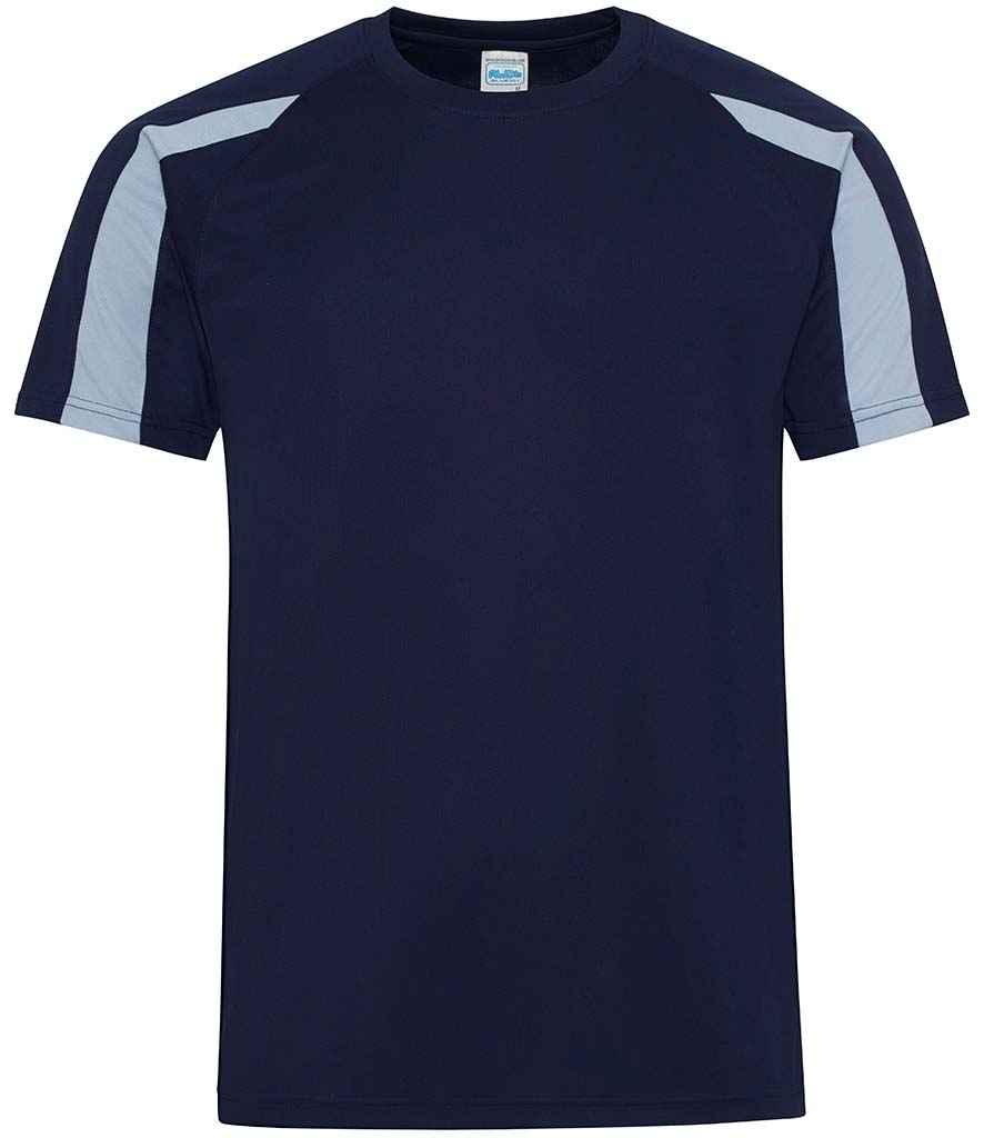 AWDis Cool Contrast Wicking T-Shirt in Oxford Navy Sky Blue by Just Cool — Custom branded clothing by Print Press, featuring premium embroidery produced in our specialist print lab in the UK.