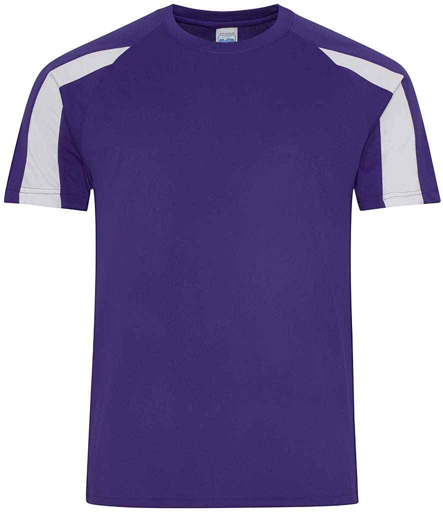 AWDis Cool Contrast Wicking T-Shirt in Purple Arctic White by Just Cool — Custom branded clothing by Print Press, featuring premium embroidery produced in our specialist print lab in the UK.