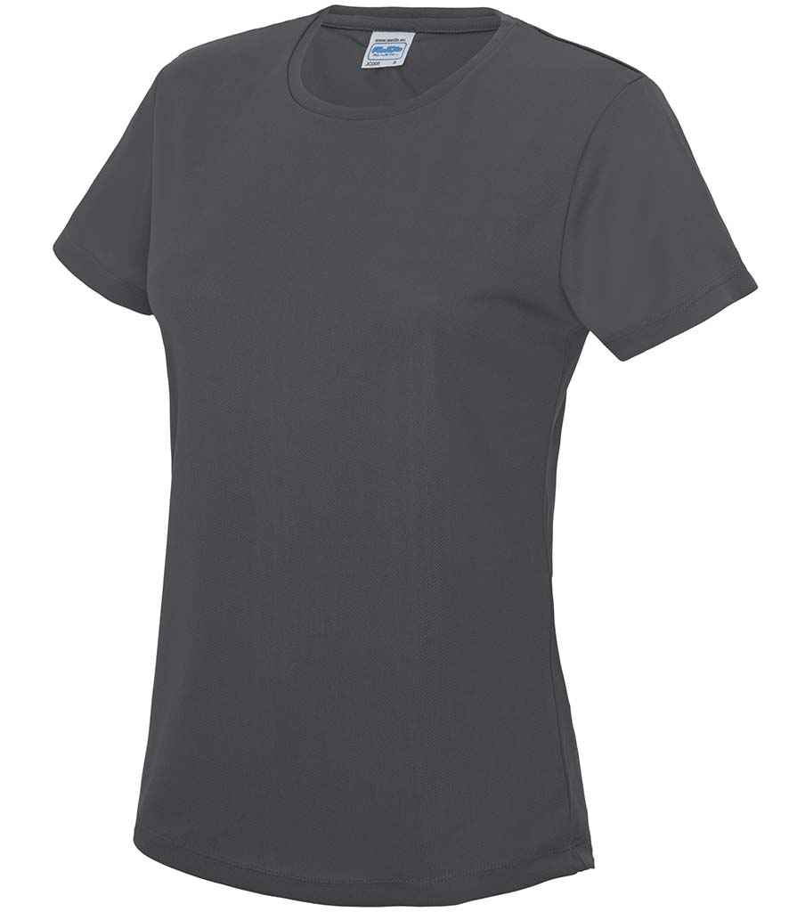 AWDis Ladies Cool T-Shirt - (2nd Colours) in Charcoal by Just Cool — Custom branded clothing by Print Press, featuring premium embroidery produced in our specialist print lab in the UK.