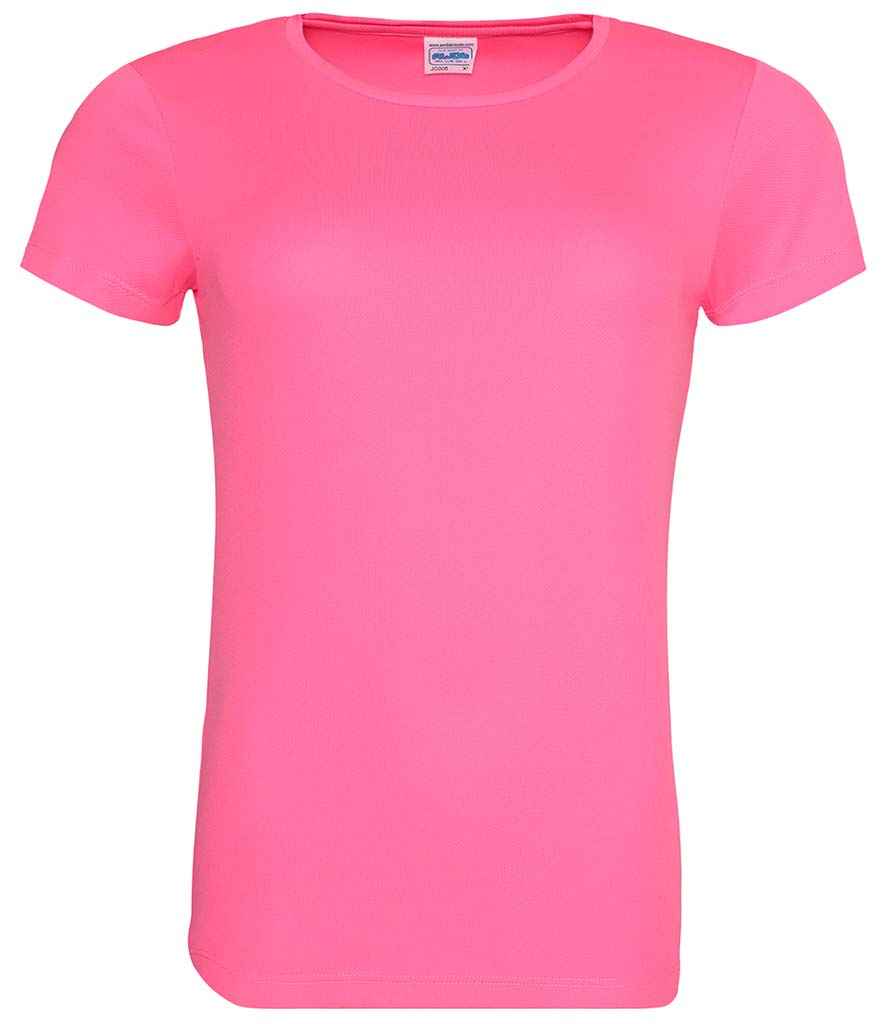 AWDis Ladies Cool T-Shirt in Electric Pink by Just Cool — Custom branded clothing by Print Press, featuring premium embroidery produced in our specialist print lab in the UK.