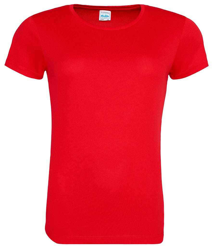 AWDis Ladies Cool T-Shirt in Fire Red by Just Cool — Custom branded clothing by Print Press, featuring premium embroidery produced in our specialist print lab in the UK.