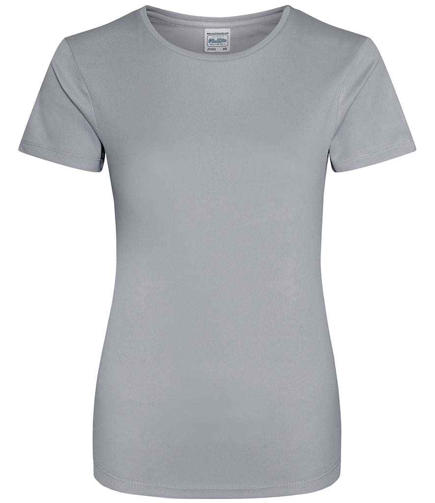 AWDis Ladies Cool T-Shirt in Heather Grey by Just Cool — Custom branded clothing by Print Press, featuring premium embroidery produced in our specialist print lab in the UK.
