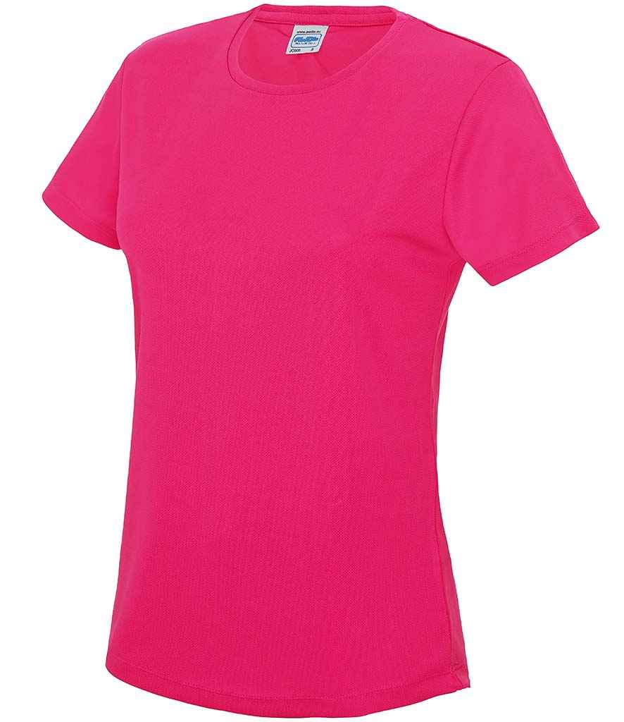 AWDis Ladies Cool T-Shirt in Hot Pink by Just Cool — Custom branded clothing by Print Press, featuring premium embroidery produced in our specialist print lab in the UK.