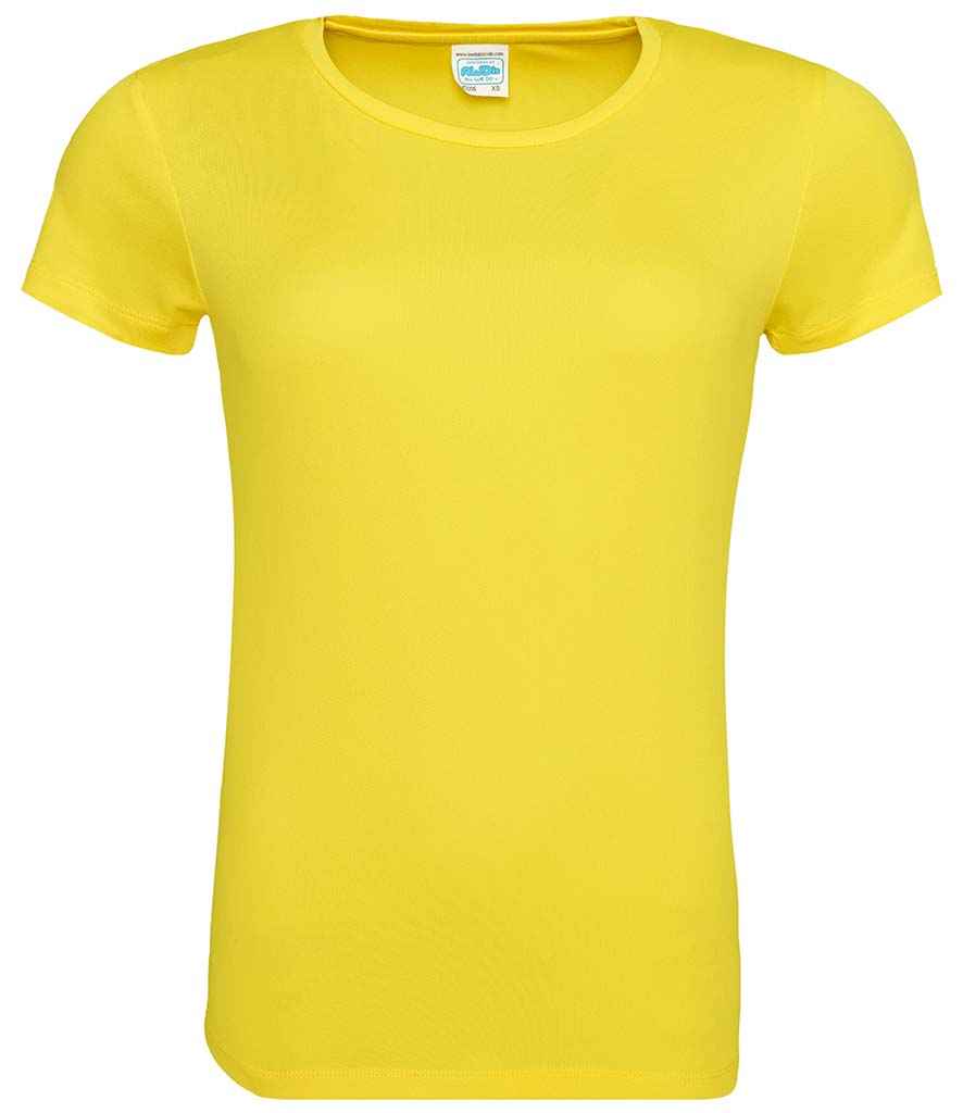 AWDis Ladies Cool T-Shirt in Sun Yellow by Just Cool — Custom branded clothing by Print Press, featuring premium embroidery produced in our specialist print lab in the UK.