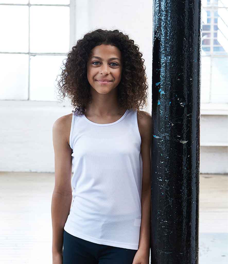 AWDis Kids Cool Vest in Arctic White by Just Cool — Custom branded clothing by Print Press, featuring premium embroidery produced in our specialist print lab in the UK.