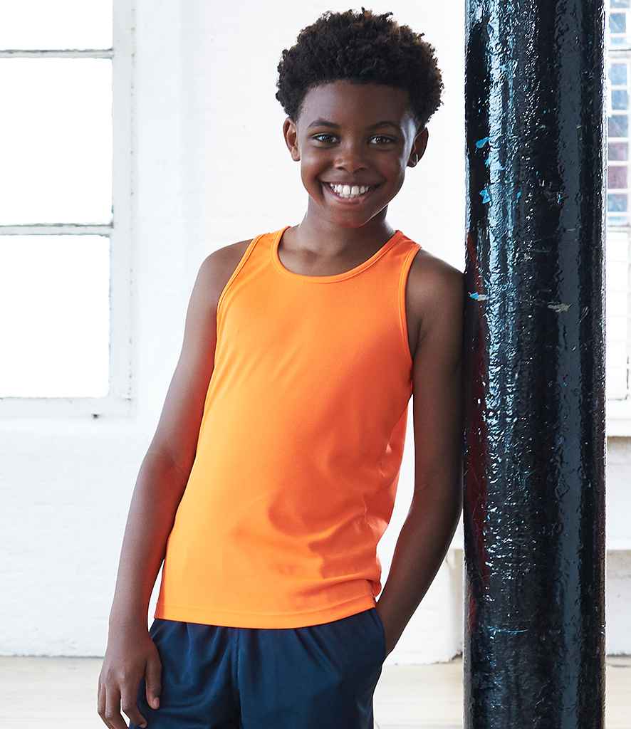 AWDis Kids Cool Vest in by Just Cool — Custom branded clothing by Print Press, featuring premium embroidery produced in our specialist print lab in the UK.