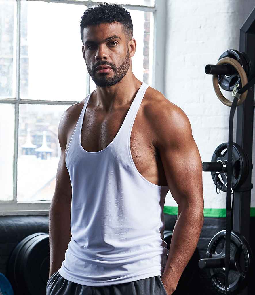 AWDis Cool Muscle Vest in Arctic White by Just Cool — Custom branded clothing by Print Press, featuring premium embroidery produced in our specialist print lab in the UK.