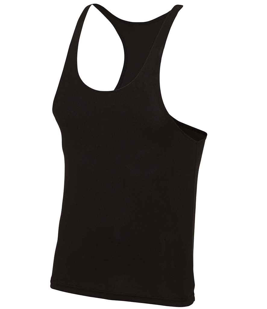 AWDis Cool Muscle Vest in Jet Black by Just Cool — Custom branded clothing by Print Press, featuring premium embroidery produced in our specialist print lab in the UK.