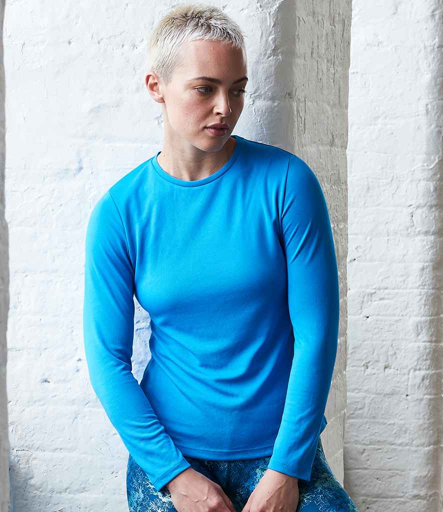 AWDis Ladies Cool Long Sleeve T-Shirt in Sapphire Blue by Just Cool — Custom branded clothing by Print Press, featuring premium embroidery produced in our specialist print lab in the UK.