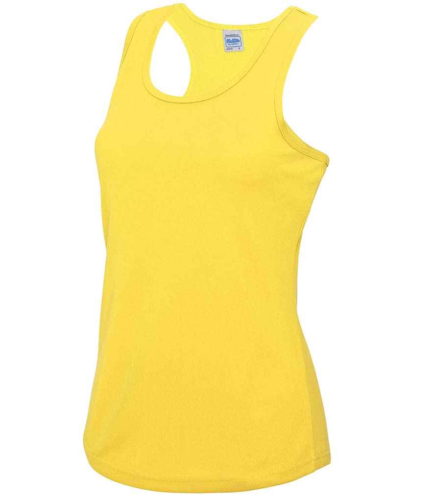AWDis Ladies Cool Vest in Sun Yellow by Just Cool — Custom branded clothing by Print Press, featuring premium embroidery produced in our specialist print lab in the UK.