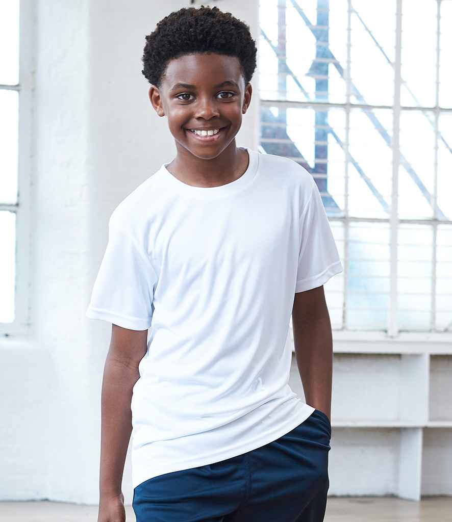 AWDis Kids Cool Smooth T-Shirt in Arctic White by Just Cool — Custom branded clothing by Print Press, featuring premium embroidery produced in our specialist print lab in the UK.