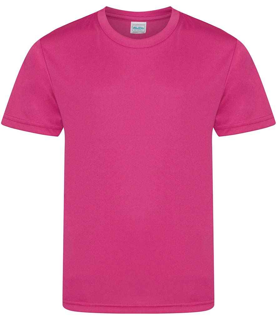 AWDis Kids Cool Smooth T-Shirt in Hot Pink by Just Cool — Custom branded clothing by Print Press, featuring premium embroidery produced in our specialist print lab in the UK.